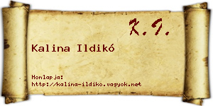 Kalina Ildikó névjegykártya